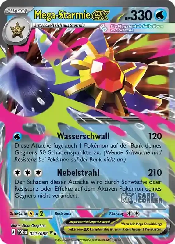 Optimale Ordnung Kartenliste - Mega-Starmie-ex 021/088