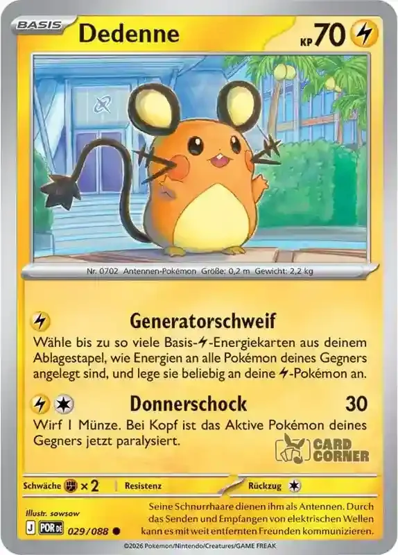 Optimale Ordnung Kartenliste - Dedenne 029/088