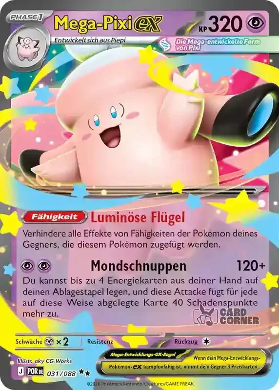 Optimale Ordnung Kartenliste - Mega-Pixi-ex 031/088