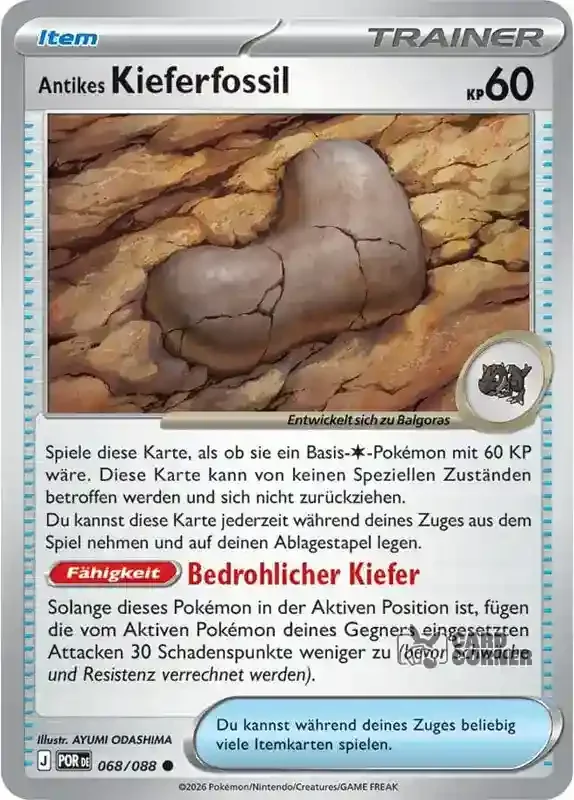 Optimale Ordnung Kartenliste - Antikes Kieferfossil 068/088