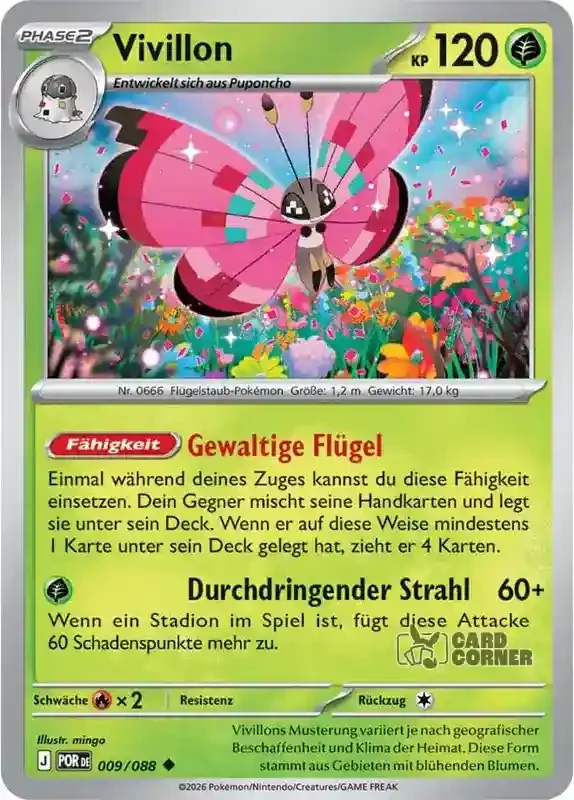 Optimale Ordnung Kartenliste - Vivillon 009/088
