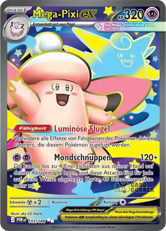 Optimale Ordnung Kartenliste - Mega-Pixi-ex 103/088