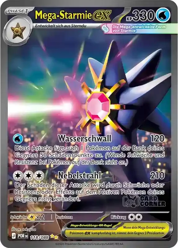 Optimale Ordnung Kartenliste - Mega-Starmie-ex 118/088