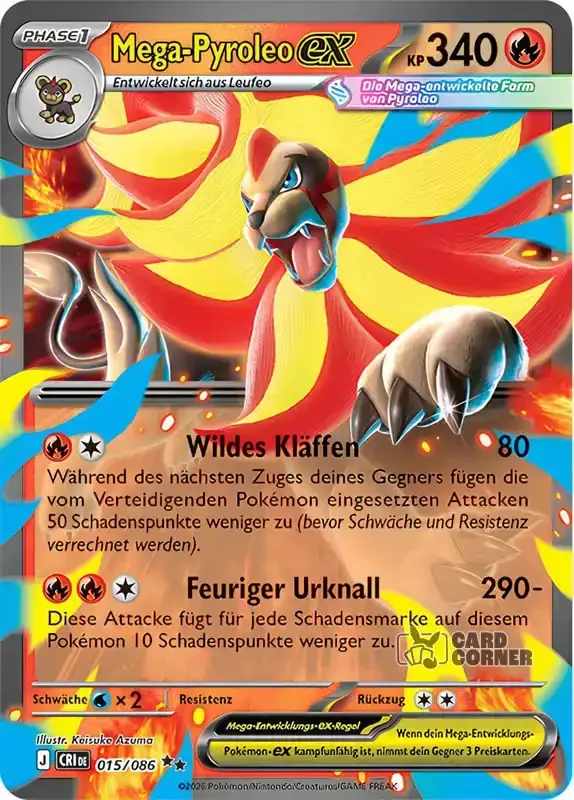 Wachsendes Chaos Kartenliste - Mega-Pyroleo-ex 015/086