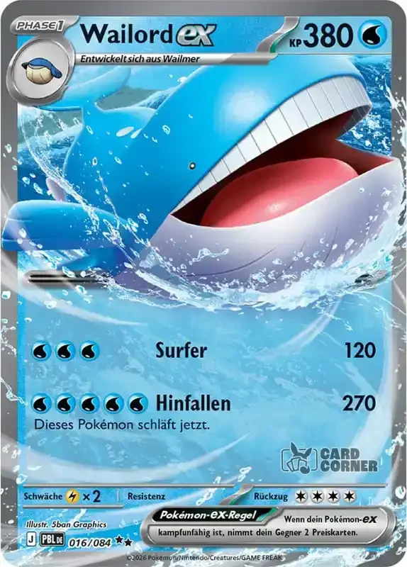 Dunkelnacht Kartenliste - Wailord-ex 016/084