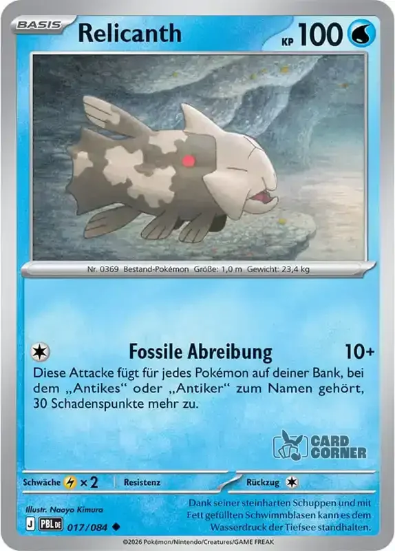 Dunkelnacht Kartenliste - Relicanth 017/084
