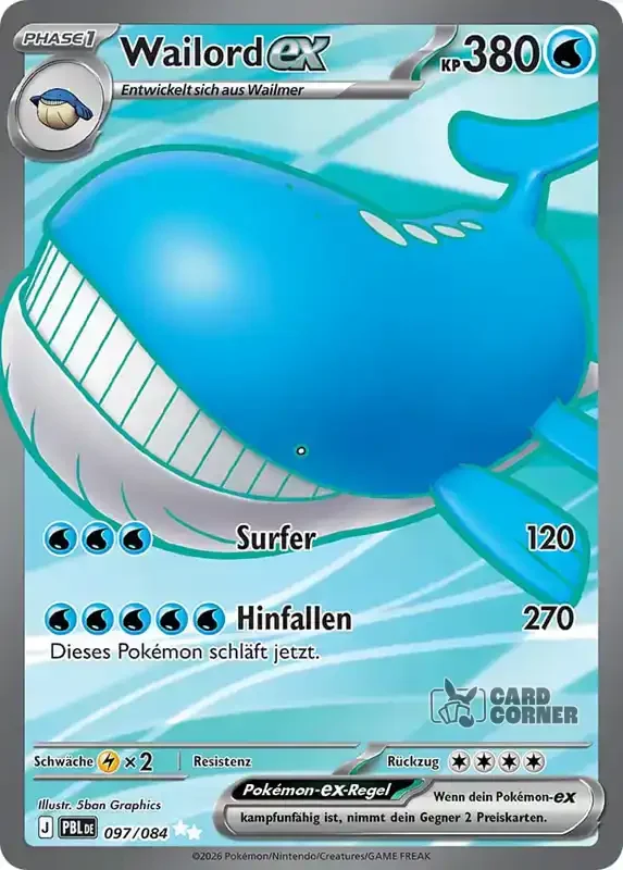 Dunkelnacht Kartenliste - Wailord-ex 097/084