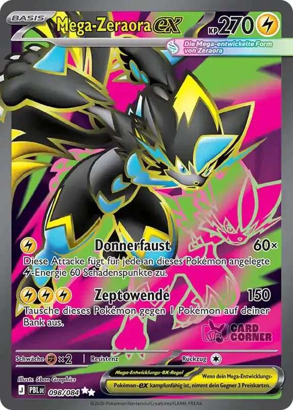 Dunkelnacht Kartenliste - Mega-Zeraora-ex 098/084