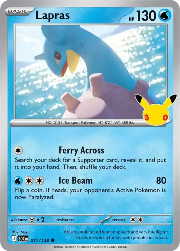 30 Jahre Kartenliste - Lapras 017/128