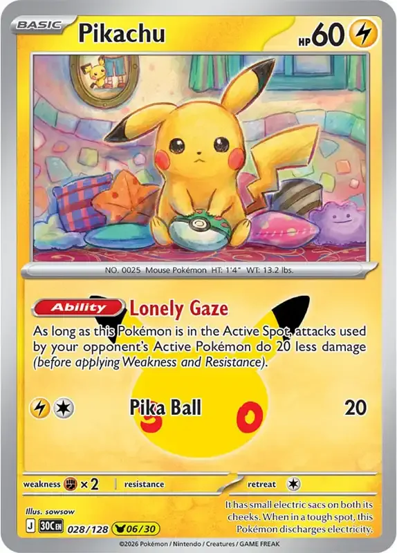 30 Jahre Kartenliste - Pikachu 028/128