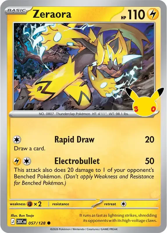 30 Jahre Kartenliste - Zeraora 057/128