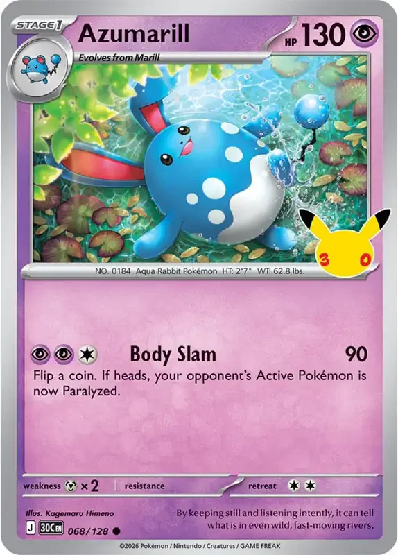 30 Jahre Kartenliste - Azumarill 068/128
