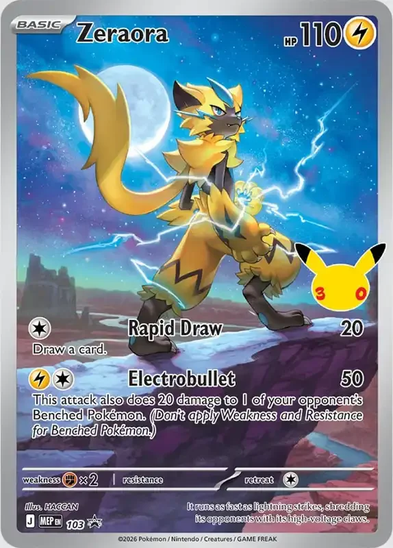 30 Jahre Kartenliste - Zeraora MEP 103 aus Battle Deck