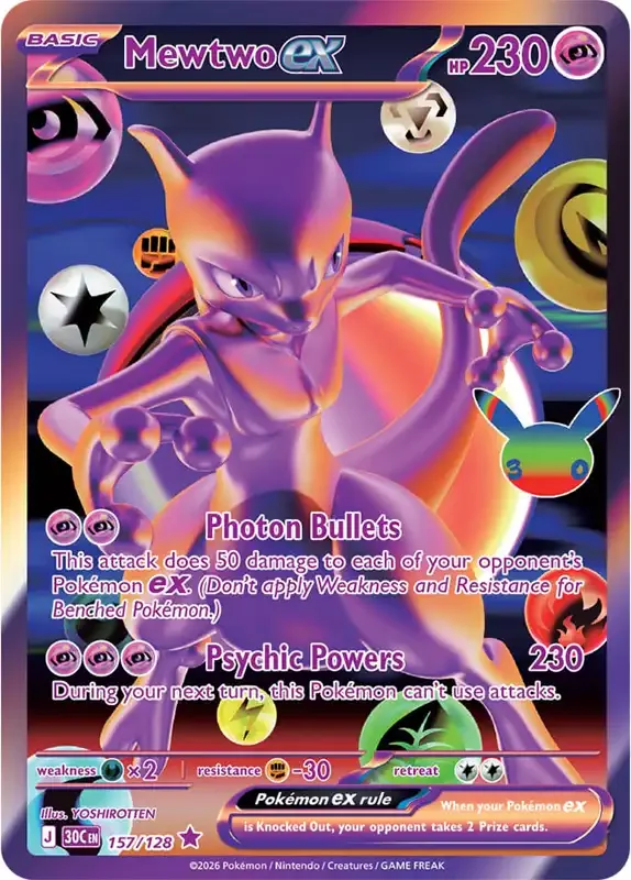30 Jahre Kartenliste - Mewtu-ex 157/128