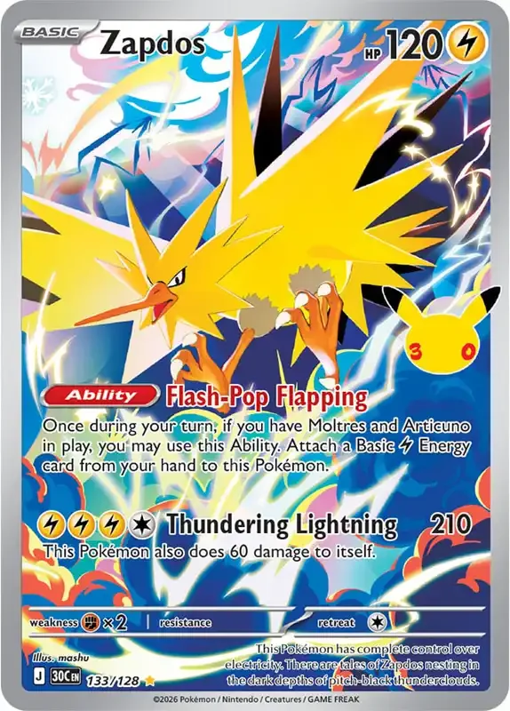 30 Jahre Kartenliste - Zapdos 133/128