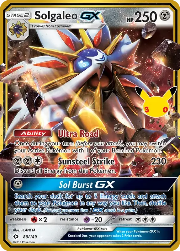 30 Jahre Kartenliste - Solgaleo-GX 89/149