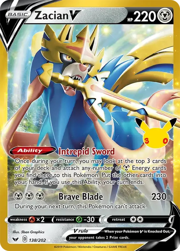 30 Jahre Kartenliste - Zacian-V 138/202