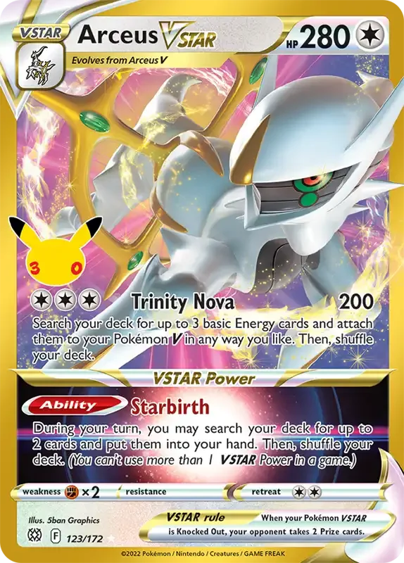 30 Jahre Kartenliste - Arceus-VSTAR 123/172