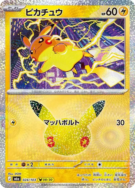 30 Jahre Kartenliste Pikachu 024/103