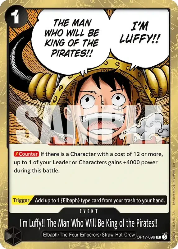 OP17 Card List - I'm Luffy!! The Man Who's Gonna Become the King of the Pirates!! OP17-096