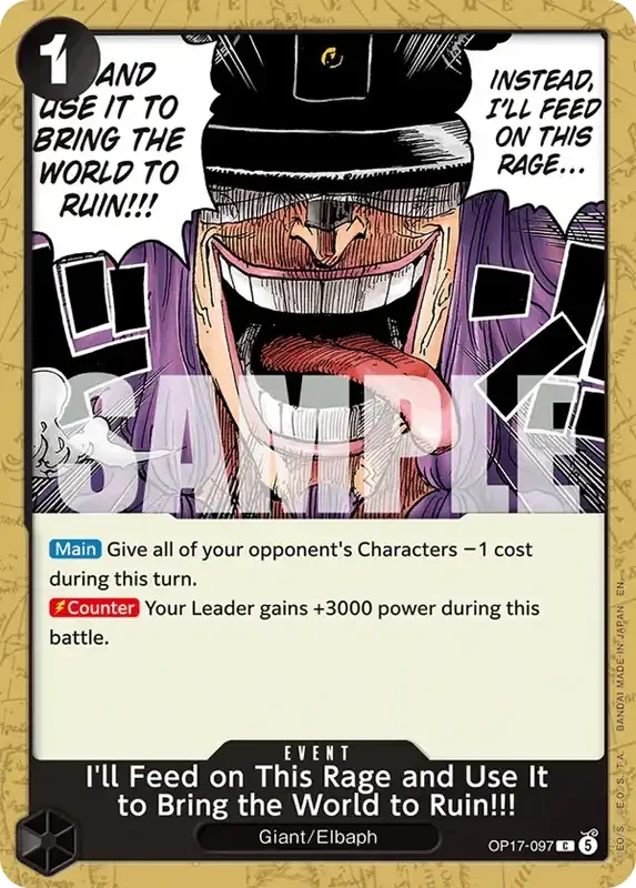 OP17 Card List - Instead I'll Feed on This Rage!! And Use It to Bring the World to Ruin!! OP17-097