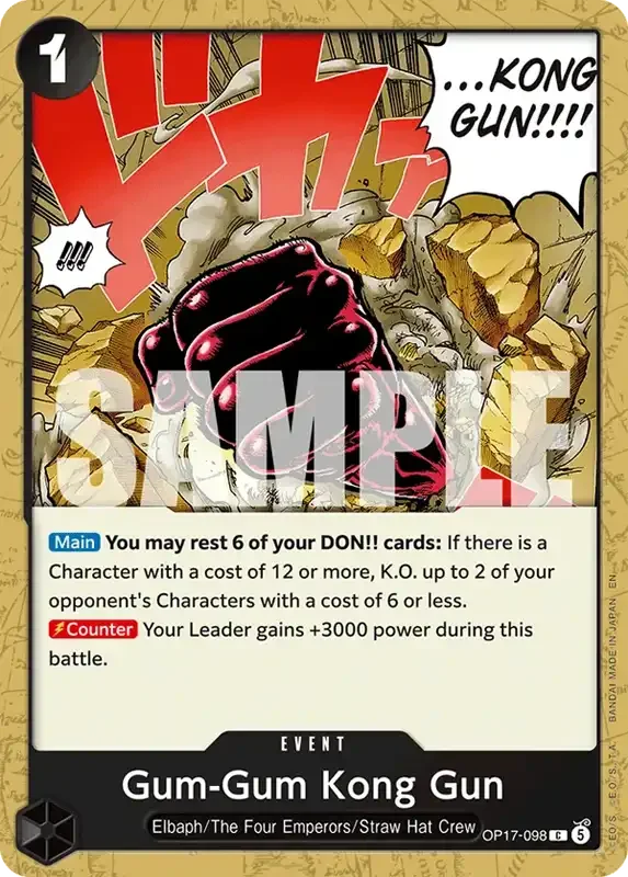 OP17 Card List - Gum-Gum Kong Pistol OP17-098