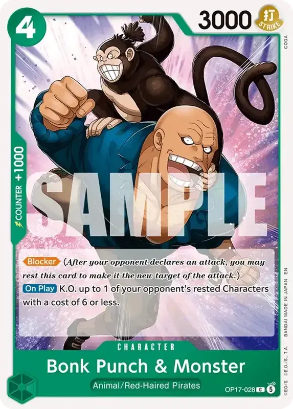 OP17 Card List - Bonk Punch & Monster OP17-028