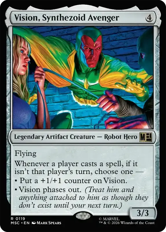 Marvel Super Heroes Set List - Vision, Synthezoid Avenger