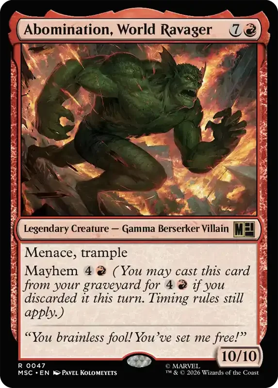 Marvel Super Heroes Set List - Abomination, World Ravager