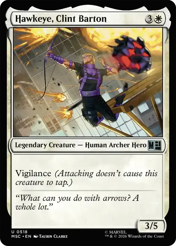Marvel Super Heroes Set List - Hawkeye, Clint Barton