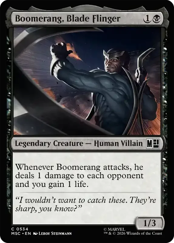 Marvel Super Heroes Set List - Boomerang, Blade Flinger