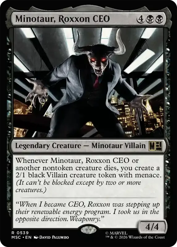 Marvel Super Heroes Set List - Minotaur, Roxxon CEO