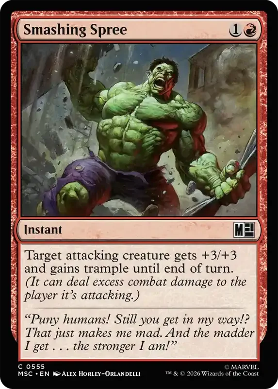 Marvel Super Heroes Set List - Smashing Spree
