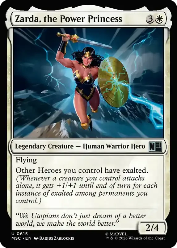 Marvel Super Heroes Set List - Zarda, the Power Princess