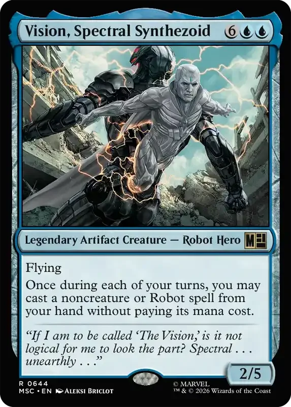 Marvel Super Heroes Set List - Vision, Spectral Synthezoid