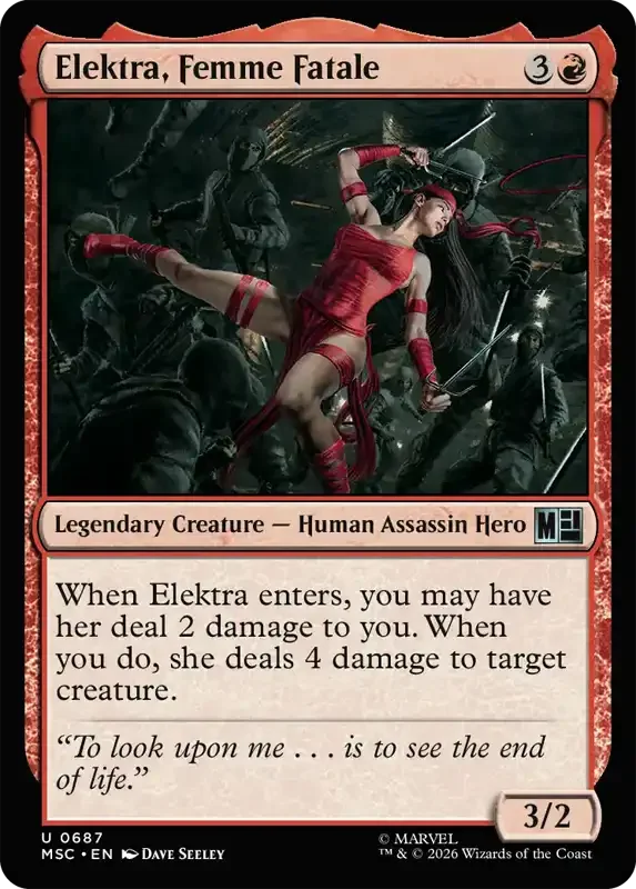 Marvel Super Heroes Set List - Elektra, Femme Fatale