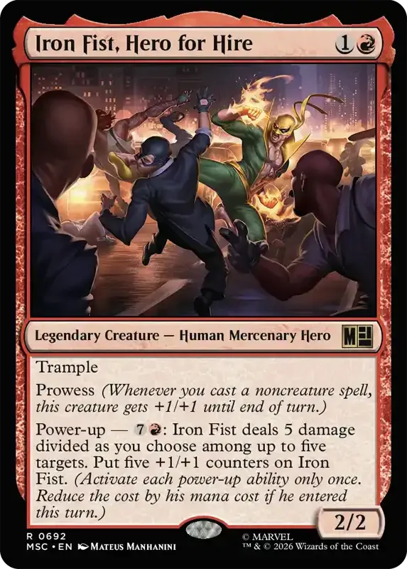Marvel Super Heroes Set List - Iron Fist, Hero for Hire