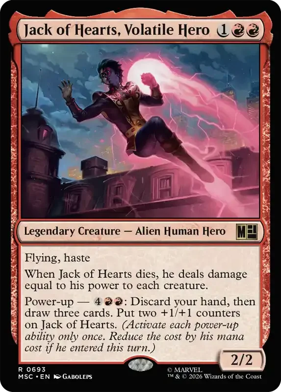 Marvel Super Heroes Set List - Jack of Hearts, Volatile Hero