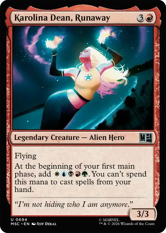 Marvel Super Heroes Set List - Karolina Dean, Runaway