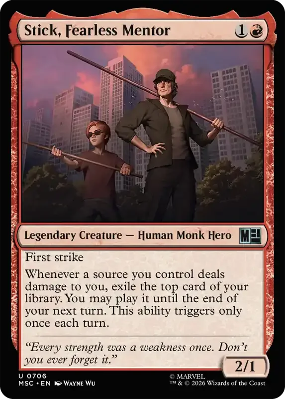Marvel Super Heroes Set List - Stick, Fearless Mentor