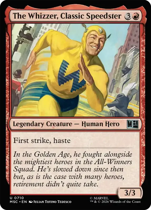 Marvel Super Heroes Set List - The Whizzer, Classic Speedster