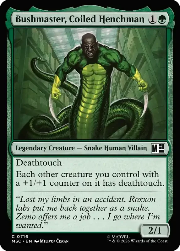Marvel Super Heroes Set List - Bushmaster, Coiled Henchman