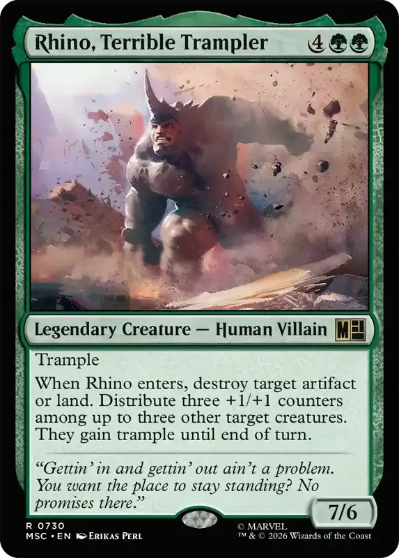 Marvel Super Heroes Set List - Rhino, Terrible Trampler