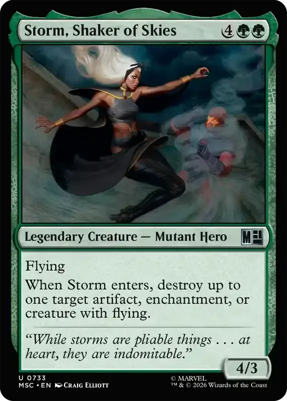 Marvel Super Heroes Set List - Storm, Shaker of Skies