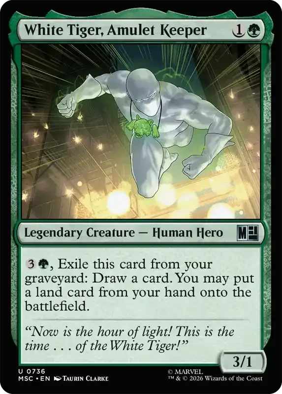 Marvel Super Heroes Set List - White Tiger, Amulet Keeper
