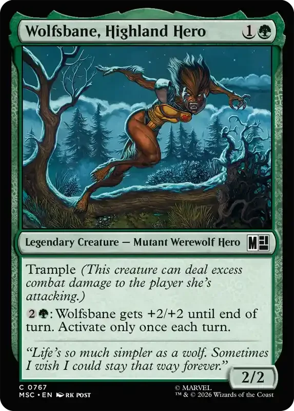 Marvel Super Heroes Set List - Wolfsbane, Highland Hero