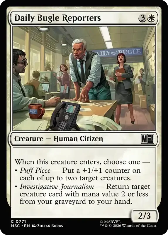Marvel Super Heroes Set List - Daily Bugle Reporters