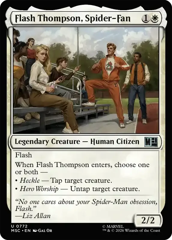 Marvel Super Heroes Set List - Flash Thompson, Spider-Fan