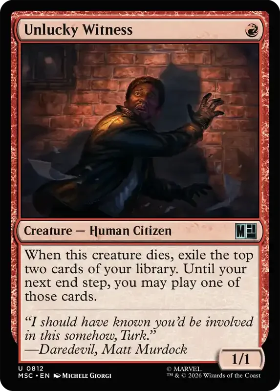 Marvel Super Heroes Set List - Unlucky Witness