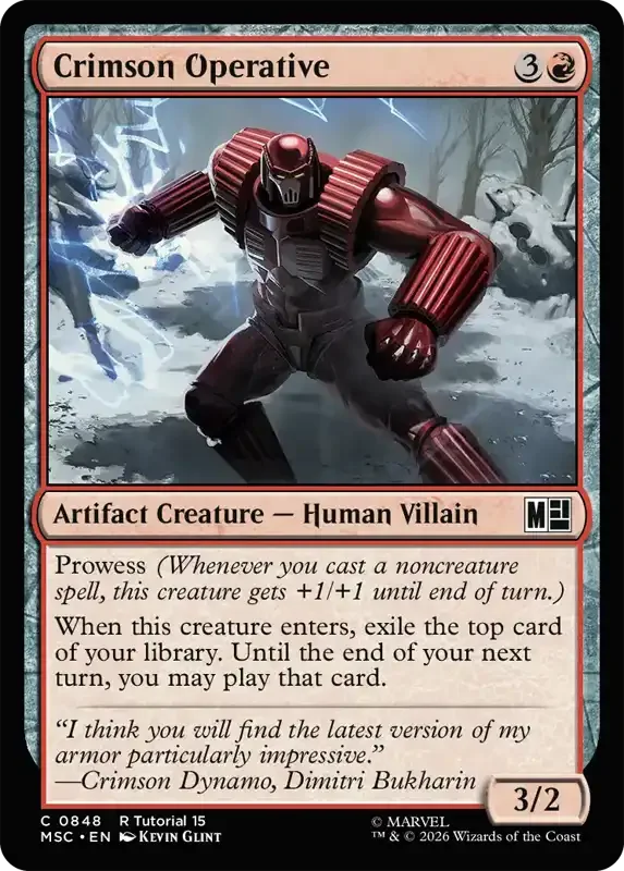 Marvel Super Heroes Set List - Crimson Operative